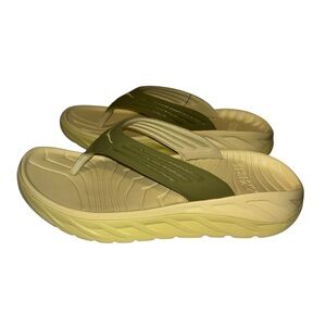 Hoka One One ORA Recovery Flip Flop Green Moss Celery 1099675 GMCR Mens Size 10